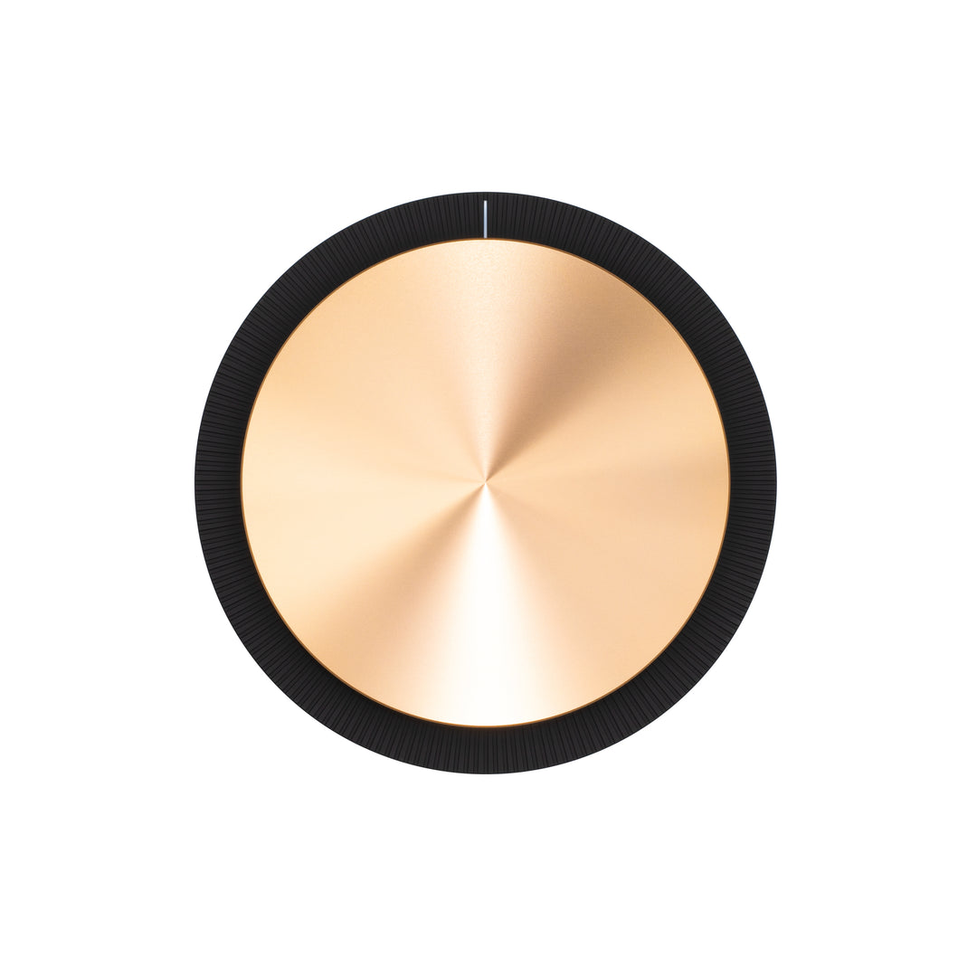 Black and gold edition of the Trettitre portable CD player with bluetooth, combining minimalist design with a refined, premium aesthetic.